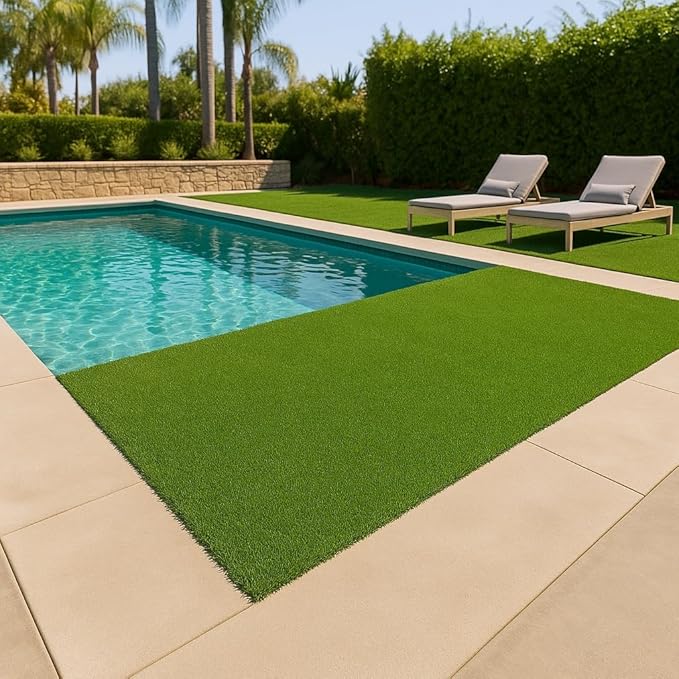Ottomanson Artificial Turf Golf Hitting Mat 6'6" x 18' Indoor/Outdoor Waterproof Synthetic Fake Grass for Putting Practice Baseball Football Sports Gym Backyard, Custom Size 2' up to 30'