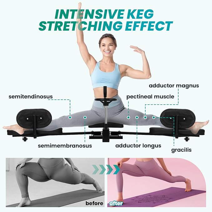 330lbs Leg Stretcher Machine – 240° Hip Stretch for Enhanced Flexibility in Ballet, Dance, Yoga, Gymnastics & Fitness Training