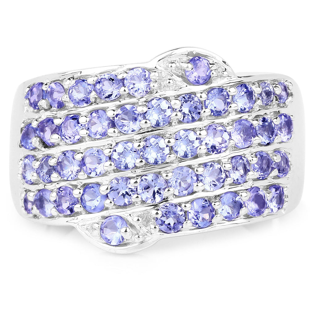 1.58 Carat Genuine Tanzanite .925 Sterling Silver Ring