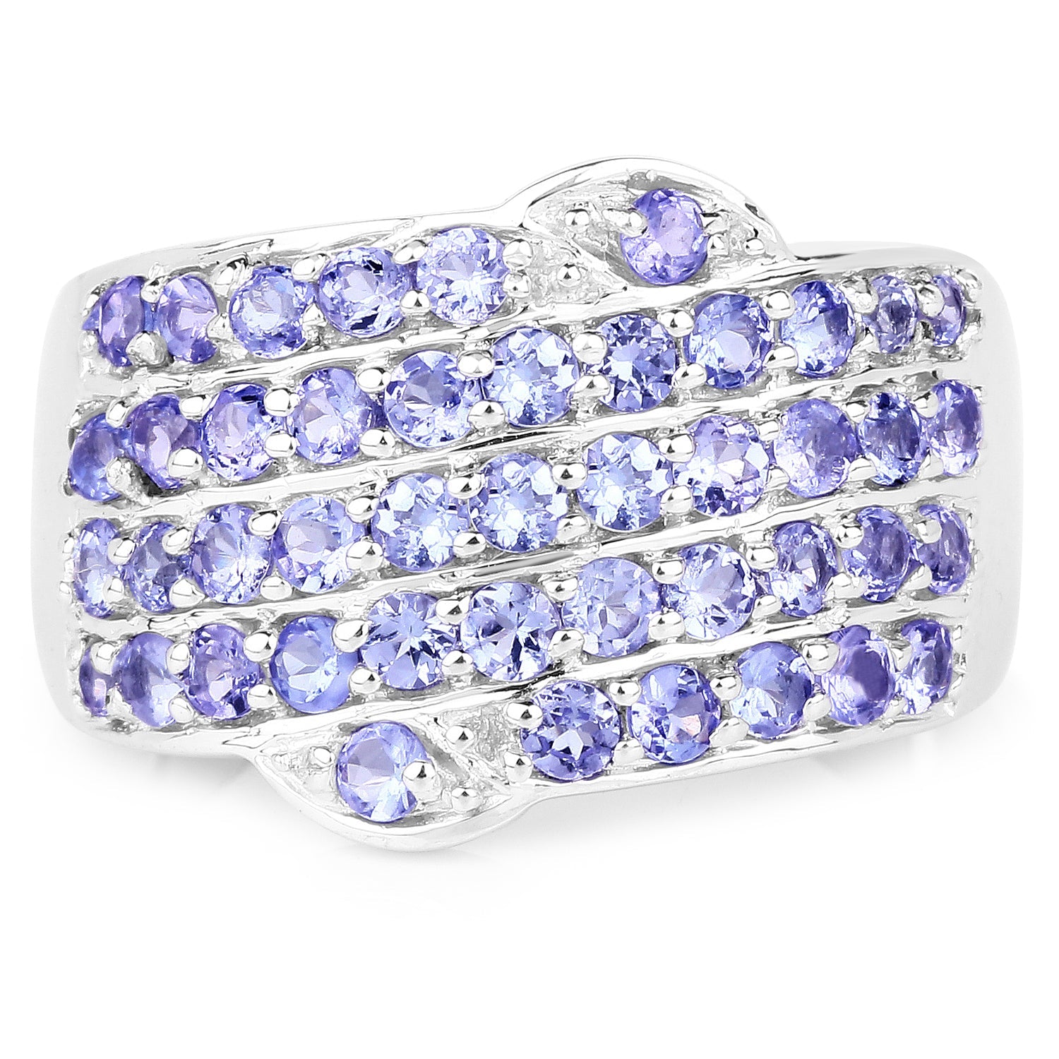 1.58 Carat Genuine Tanzanite .925 Sterling Silver Ring