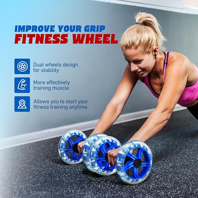 Kisangel Exercise Roller Weight Loss Equipment Exercise Abdominal Roller Ab Exercise Roller Hand Weights Dumbbell Yellow Fitness Exercise Device Fitness Wheel Wire Wheel