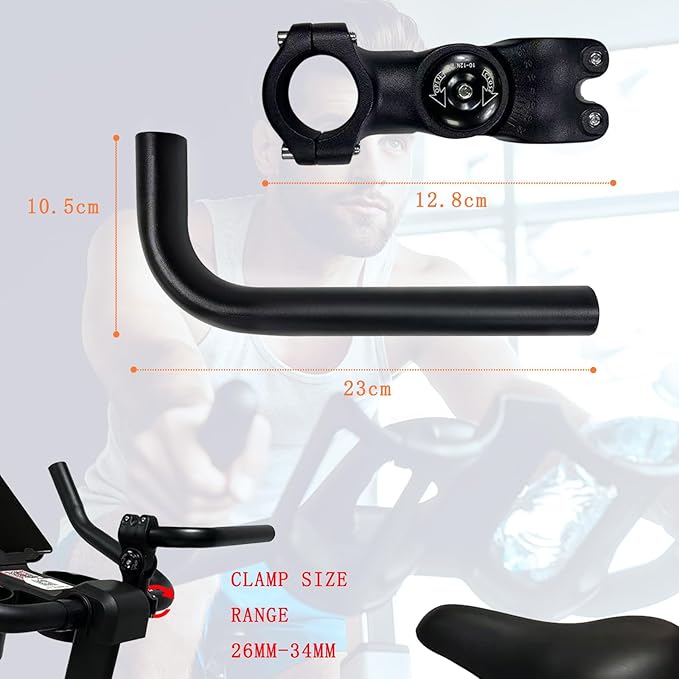 Handlebar Extender for Peloton Indoor Exercise Bikes, 1 Pair of Ultimate Handlebar Extension of Peloton Accessories (Bull-horn (with Blue Tapes))