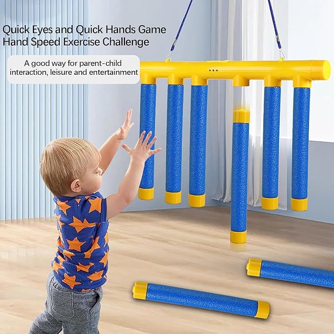 Reaction Time Training Toy,Falling Sticks Game,Catching Sticks Game,Drop Sticks Game,Upgrade Reflex Challenge Game,Hand Eye Coordination Training Toy for Kids and Adults