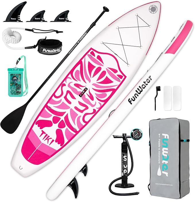FunWater Inflatable Ultra-Light Stand Up Paddle Board for All Skill Levels with Premium SUP Paddleboard Accessories,Non-Slip Comfort Deck for Youth & Adults