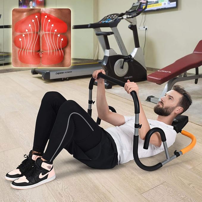 Goplus Ab Fitness Crunch, Portable Ab Roller for Core Strength, Sit Up, Abdominal Machine, Exercise Crunch Trainer Workout Exerciser for Home, Office, Gym