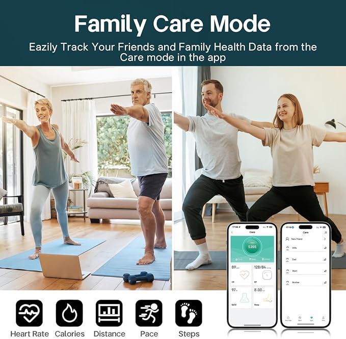 Smart Rings for Women Men,Fitness Tracker Ring,Heart Rate,Blood Oxygen,Blood Pressure,Step Tracker,Sleep Monitoring,No Subscription Fee,IP68 Waterproof Smart Ring for iphone&Android(Black 9)