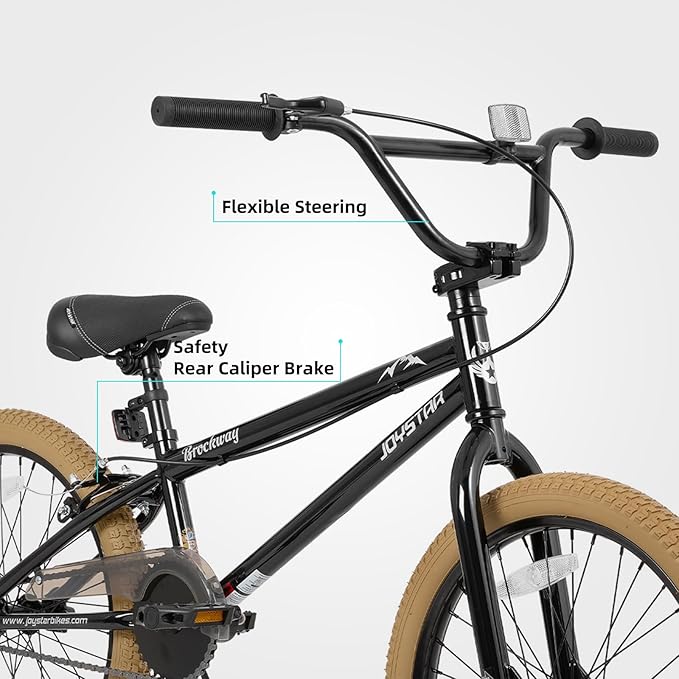 JOYSTAR Brockway Freestyle Kids BMX Bikes 20" 24" Kids Bicycles for 6-14 Years Old Boys Girls and Beginner-Level Riders 2 Pegs Multiple Colors