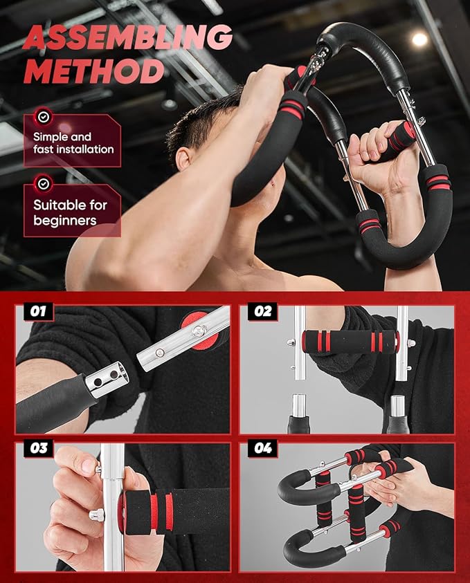 Saker Twister Arm Trainer,PowerTwist Arm Trainer,Home Workout Equipment,Upper Body Strength Training Machine,Detachable Design,Fitness Anywhere