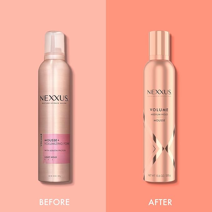 Nexxus Volumizing Foam Hair Mousse, Volume Volumizing Mousse, Hair Styling Mousse, Pink, 10.6 Ounce (Pack of 1)