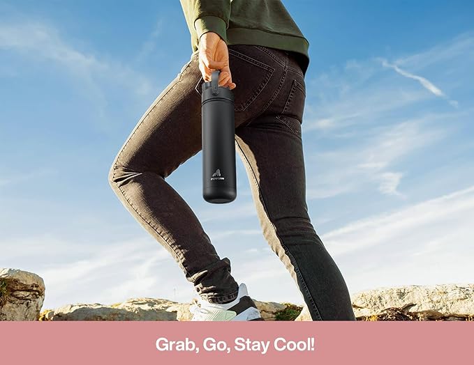 26 oz Insulated Water Bottle with 2-in-1 Straw and Spout Lid, Keep Cold 24H, Leak-Proof, Fits in Car Cup Holder, Stainless Steel Water Bottle for Sports, Travel, and School (Fluttering Amour)