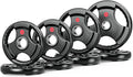 GIKPAL 2-inch Rubber Olympic Grip Weight Plates for Strength Training, Weightlifting in Home & Gym, Barbell Weights Plates Set (2.5/5/10/25/35/45 LB)