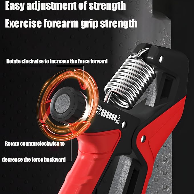 Hand Strengthener，Grip Strengthener Forearm，Hand Grip Strengthener with Adjustable Resistance 11-220Lbs(5-100KG)，Forearm Strengthener, Hand Exerciser for Muscle Building and Injury Recover