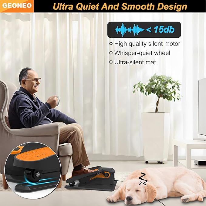 Under Desk Elliptical Machine, Electric Ellipse Leg Exerciser for Senior, Quiet and Compact Electric Seated Pedal Exerciser for Home with Monitor, Remote Control and 12 Adjustable Speeds