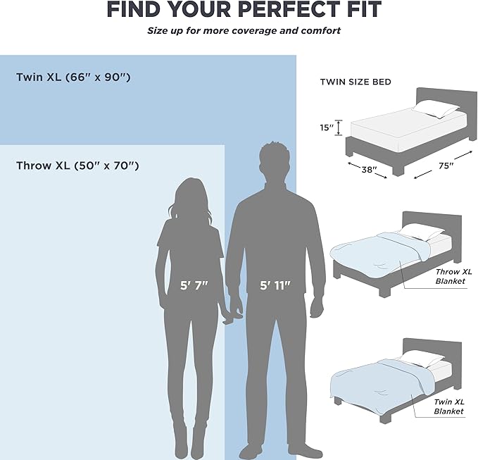 Bedsure 100% Cotton Blanket Twin XL Size for College Dorm - Breathable and Soft, Waffle Weave Twin Blanket for Summer, Dorm Room Essentials, Dark Grey, 66x90 inches