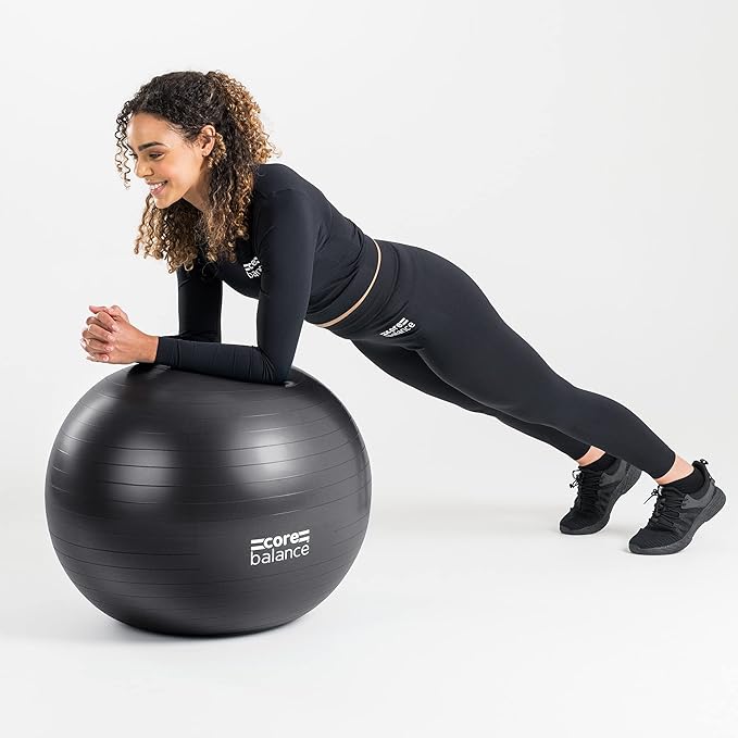 Exercise Ball for Workouts, Anti-Burst and Slip Resistant, Swiss Yoga Ball for Pregnancy, Stability, Fitness and Physical Therapy, 4 Sizes, with Pump