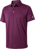 Mens Golf Shirt Moisture Wicking Dry Fit Performance Sport Short Sleeve Striped Golf Polo Shirts for Men