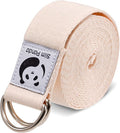 Slim Panda Yoga Strap for Stretching,Cotton Yoga Strap with Adjustable D-Ring Buckle,Non-Elastic Yoga Belt for Pilates,Gym Workouts,Physical Therapy,Improve Flexibility