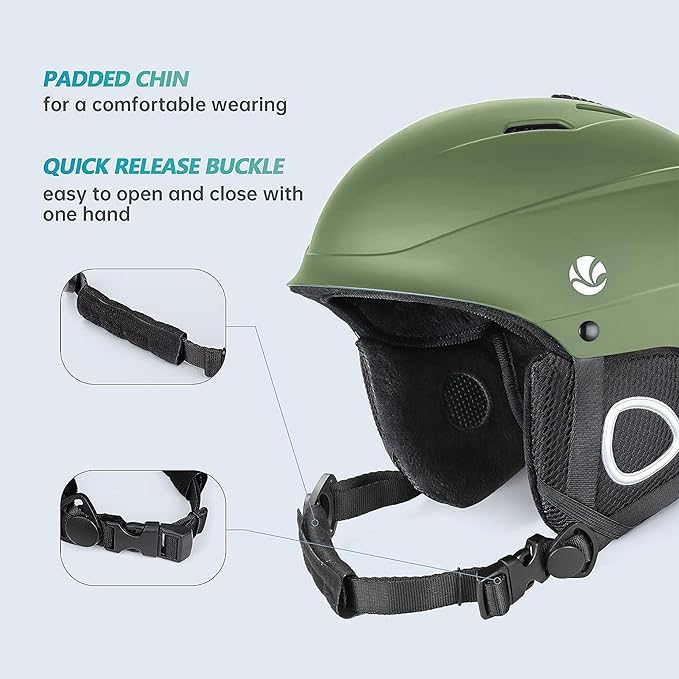 VANRORA Ski Helmet, Snowboard Helmet for Men & Women, Climate Control Venting, Dial Fit, Goggles Compatible, Removable Fleece Liner and Ear Pads, Safety-Certified