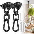 Hammock Hanging Kit 2 Pack, Porch Swing Hanging Kit 1200 Lb Capacity, Hammock Ceiling Hooks Heavy Duty 360°Rotating Hanging Swing Chair Hardware for Hammock Chair Stand, Porch, Yoga, Gym