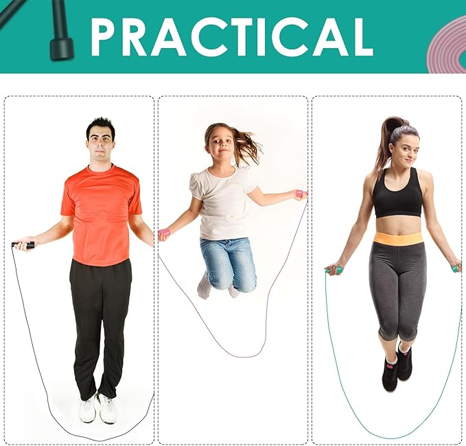 24/36 Pack Pvc Jump Rope, Adjustable Speed Jump Rope with Plastic Handles for Men Women, Skipping Rope for Exercise and Gym Fitness