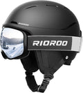 Ski Helmet and Goggles Set, Snowboard Helmet Goggles for Men Women & Youth, Shockproof Snow Helmet Anti Fog OTG Snow Goggles for Skiing Snowboarding