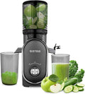 SUSTEAS Cold Press Juicer, 5.3" Feed Chute(50oz Capacity), 300 Watt Slow Masticating Juice Extractor for Whole Fruits and Vegetables, Automatic Feed, Easy to Clean, High Juice Yield,Silver gray