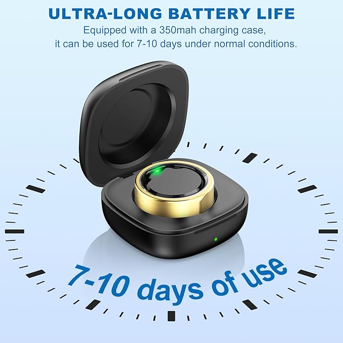 Smart Ring for Women Men - Titanium Health Fitness Tracker Ring with Heart Rate, Step Counting, Calories, Sleep & Stress Monitor for iPhone and Android, No Subscription Fee (Rose Gold, 10)