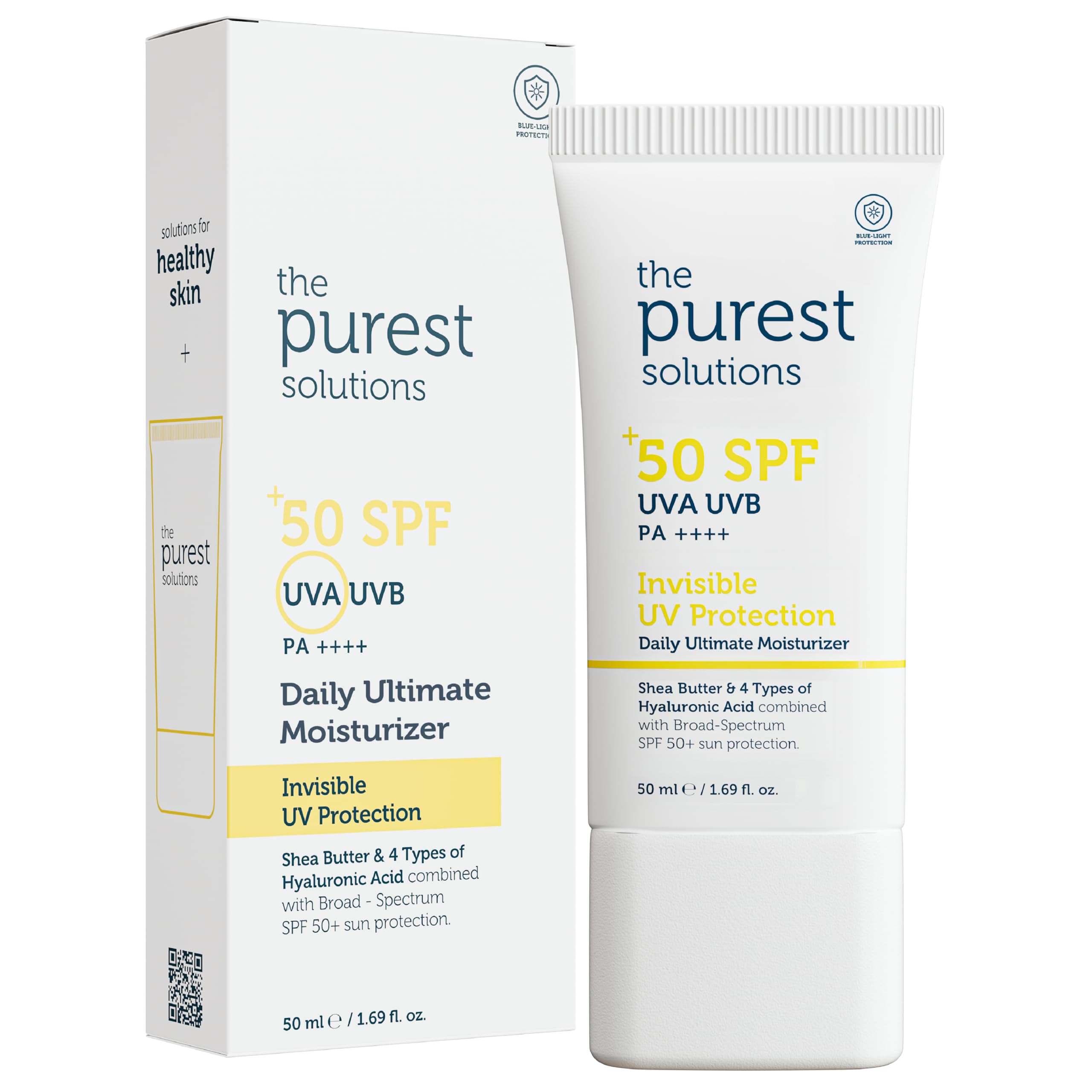 The Purest Solutions Invisible UV Protection SPF50+ Sunscreen - Moisturizing, Non-greasy, Daily UV Protection