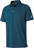 Mens Golf Shirt Moisture Wicking Dry Fit Performance Sport Short Sleeve Striped Golf Polo Shirts for Men