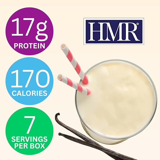 3-Pack HMR 800 Shake Meal Replacement Mix | Vanilla Shake Powder to Support Healthy Weight Loss | 17g of Protein | Easy to Make | Low Calorie Food | Triple Pack, 21 Single Serves