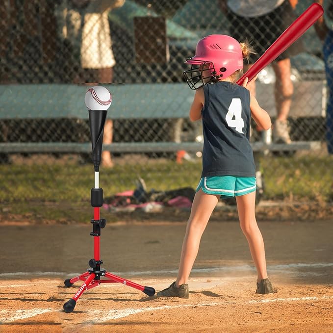 Baseball Tee for Kids,Youth Stand Set,Teeball Set,Youth Baseball,Softball Batting Tee Set,Easy Adjustable Height