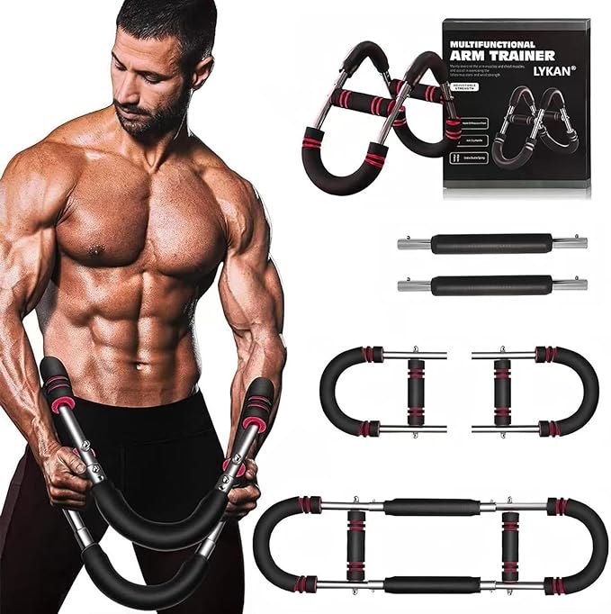 LYKAN Twister Arm Trainer, 40-100lb Adjustable Chest Workout Equipment, Arm Trainer, Twister Arm Trainer, Portable Power Twister Bar, Detachable Design Fitness Anywhere