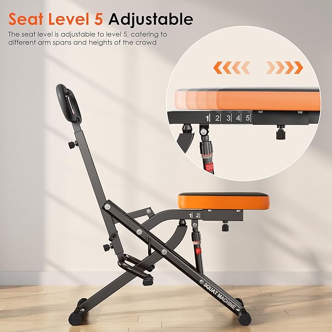 SogesHome Squat Machines Rowing Machine,Full Body Exercise Workout Equipment, Row and Ride Squat Machine 330 LBS Weight Capacity, Glute Trainer Machine, Glutes & Leg Home Workout Machine