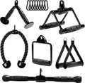 Yes4All Tricep Press Down Cable Machine Attachment Set, LAT Pulldown Attachment, Cable Machine Accessories for Home Gym