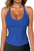 iGENJUN Workout Tops for Women Racerback Basic Tank Summer 2025 Camisole V Neck Slim Fit Ribbed Sleeveless