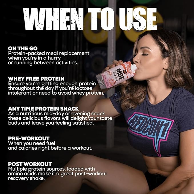 REDCON1 MRE Ready to Drink Protein Shake, Milk Chocolate - Lactose + Whey Free RTD 40gr Protein Made with Real Whole Food Protein Blends - Keto-Friendly and Easy to Digest Nutritional Shake (12 Pack)
