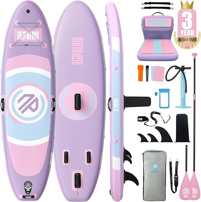 Niphean（Ultra-Light）Inflatable Paddle Board with (Beginner Friendly) StabilTrac Fin and Durable SUP Accessories, 10' Stand Up Paddle Boards for Adults & Youth, Versatile Yoga Paddle Board, Gift Ideas