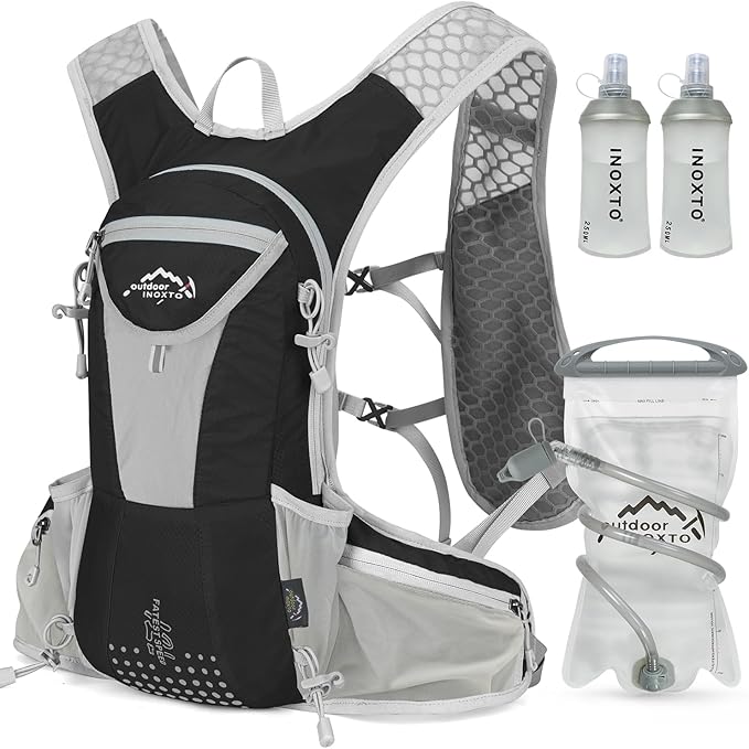 Hydration Pack Backpack, Lightweight Water Backpack with 2L Leakproof Hydration Bladder Daypack for Men Women,Running Hydration Vest for Outdoor Trail