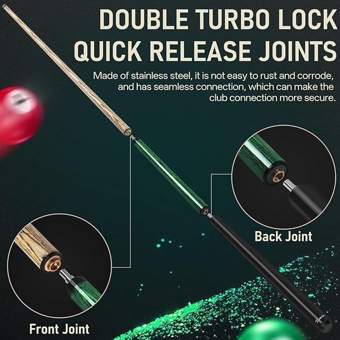 Kmise Break Jump Cue Stick - 21oz 23oz 25oz 28oz Pool Stick for Explosive Breaks and Effortless Jumps, Heavy Hitter Jump&Break Pool Cue with 14mm Pro Breaking Tip, Includes Pool Chalk and Glove