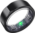 Smart Ring for Women Men - Titanium Health Fitness Tracker Ring with Heart Rate, Step Counting, Calories, Sleep & Stress Monitor for iPhone and Android, No Subscription Fee (Black, 6)