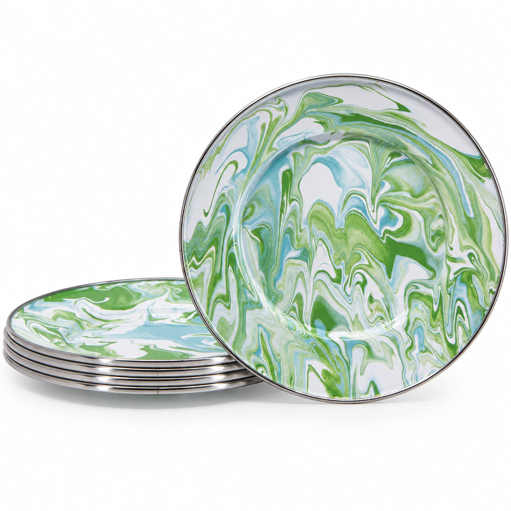 Golden Rabbit Enamelware Modern Monet Sandwich Plates - Set of 4