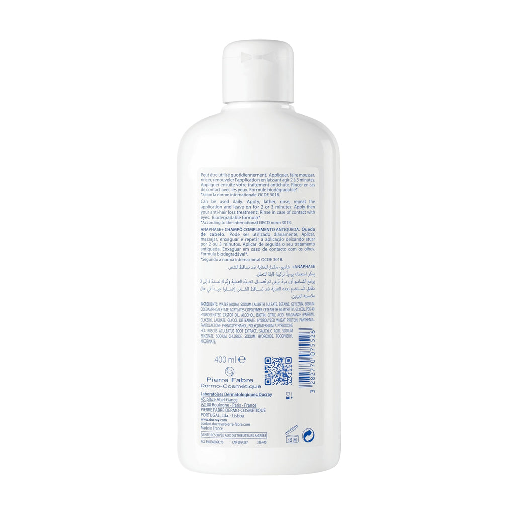 Ducray Anaphase+ Anti-Hair Loss Shampoo - Strengthens Hair, Reduces Hair Loss, 13.53 fl oz