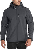 Outdoor Ventures Men's Lightweight Softshell Jacket Fleece Lined Hooded Water Resistant Winter Hiking Windbreaker Jackets