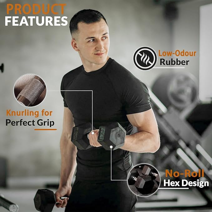 Ritafer 350-550 lbs Hex Weight Dumbbell Set with Rack 5-50 lbs Hand Weights for Strength Training for Home Gyms Rubber Iron Coated Dumbbells Exercise & Fitness Equipment to Training Strength Muscle
