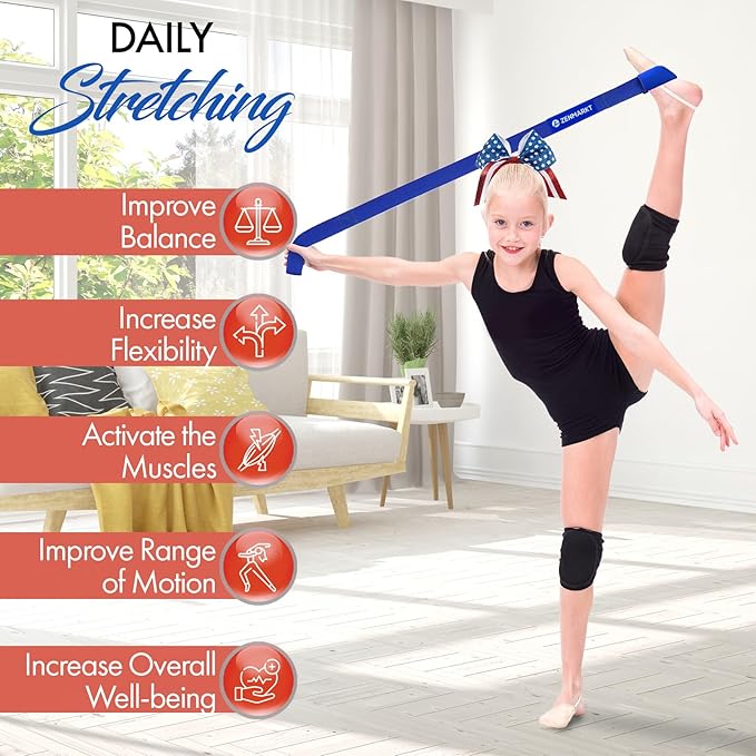 Stretching Strap for Cheer – Flexibility Stunt Strap for Cheerleaders – Durable Cheer Stretching Bands for Improved Flexibility, Range of Motion – Essential Cheer Accessories