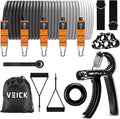 VEICK Resistance Bands, Exercise Bands for Working Out with Handles, Elastic Workout Bands for Men Women, Exercising Bands for Strength Training Equipment at Home Gym