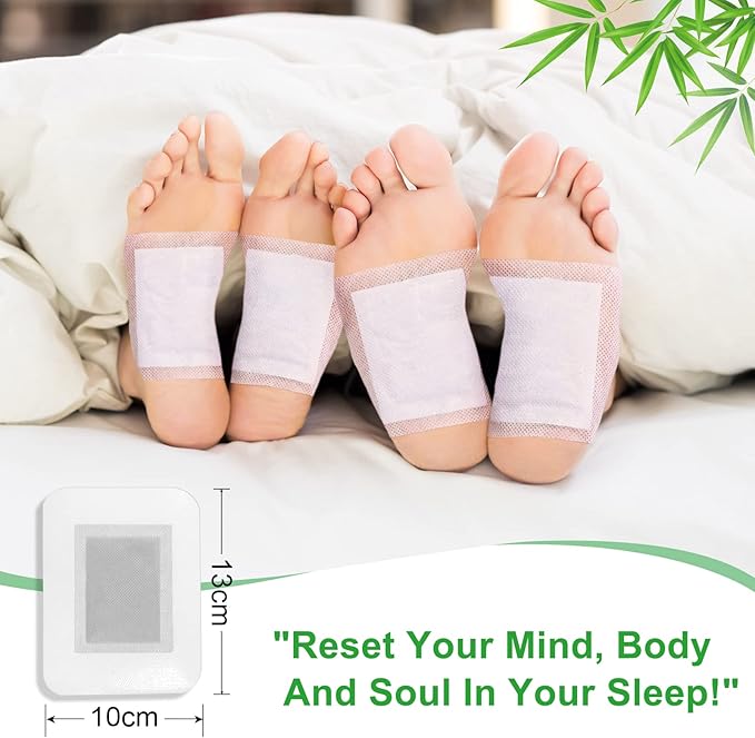 20PCS Upgrade Foot Pads, 2-in-1 Natural Bamboo Vinegar Ginger Powder Foot Pads