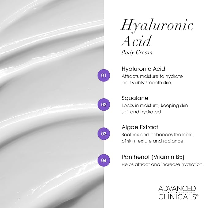 Advanced Clinicals Retinol Body Cream + Hyaluronic Acid Moisturizer 2pc Skincare Set | Face Cream & Body Lotion For Women & Men Helps Improve Appearance Of Crepey Skin, Dry Skin, & Wrinkles, 2pc