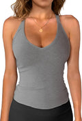 iGENJUN Workout Tops for Women Racerback Basic Tank Summer 2025 Camisole V Neck Slim Fit Ribbed Sleeveless
