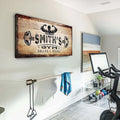TAILORED CANVASES Personalized Gym Sign Wall Art Decor - Motivational Canvas s for Home Gym, Workout Room, Garage, Fitness Center - Workout Inspirational Posters - Gym Name on Rustic Copper, 20x10in